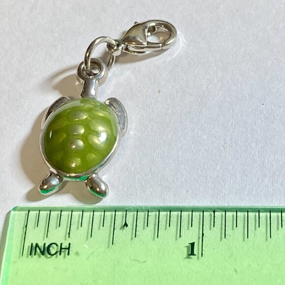 Vtg Sea Turtle Clip On Charm Zipper Pull Purse Bag Green Nautical Island Beach - Picture 6 of 7